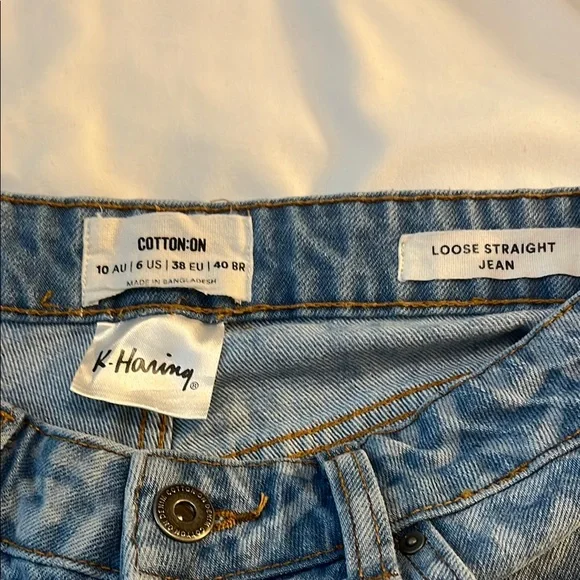 Cotton On Blue Patterned Flare Jeans - Picture 5 of 5